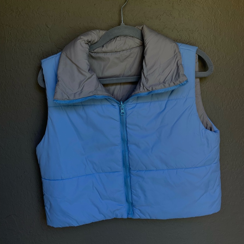 Light Blue/Gray Puffer Vest